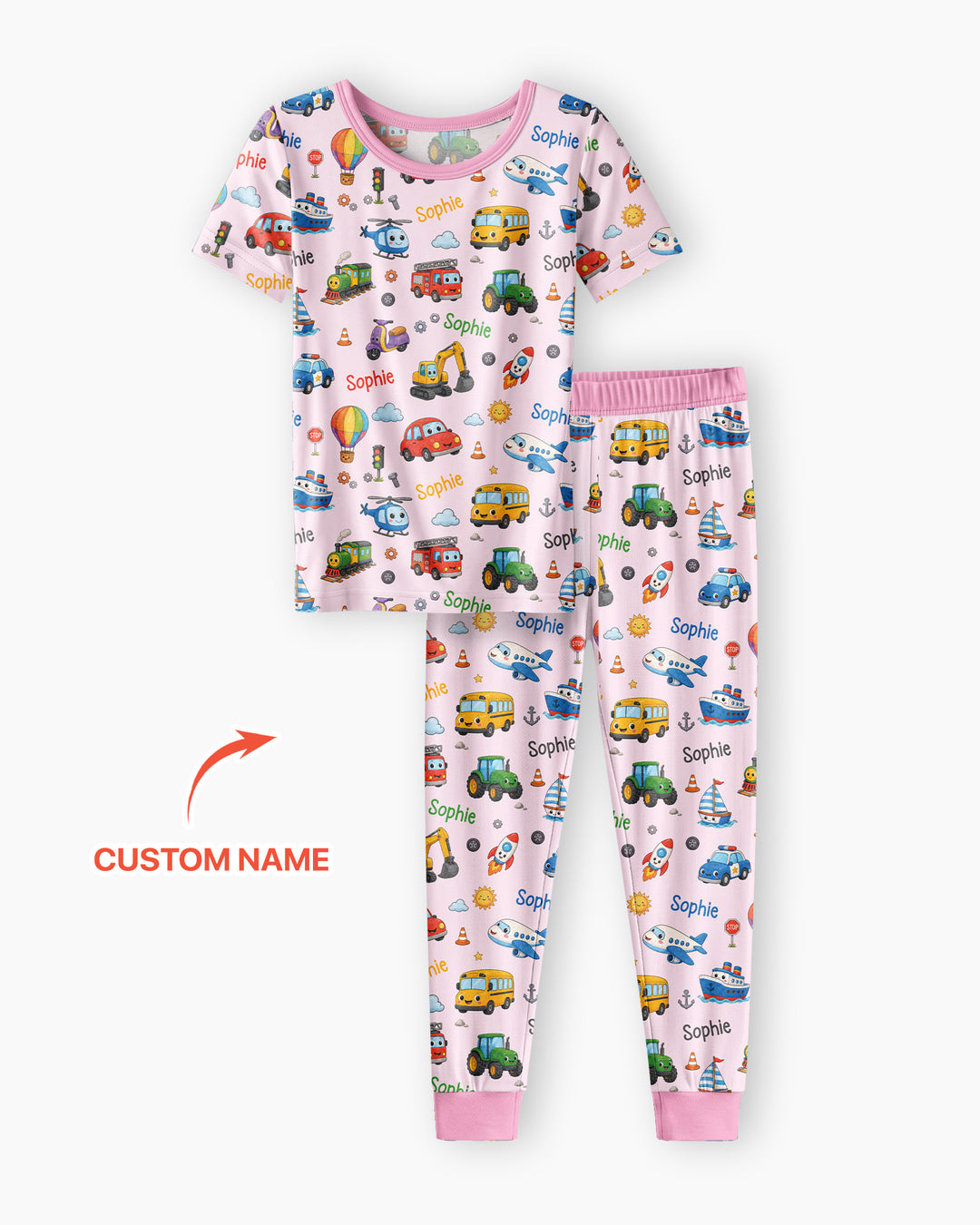CUSTOM Template Bamboo Two Piece Short Sleeve Pyjamas Set