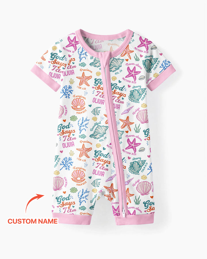 Coastal God Says I Am Custom Name Bamboo Shorty Zippy