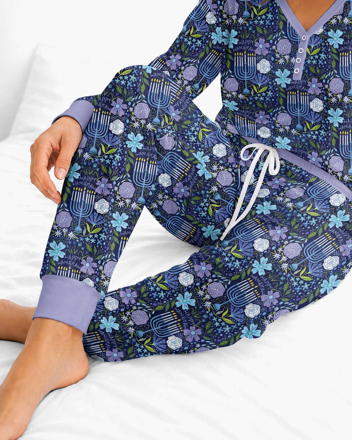Hanukkah Me and Mom Matching Bamboo Women Pajama Set