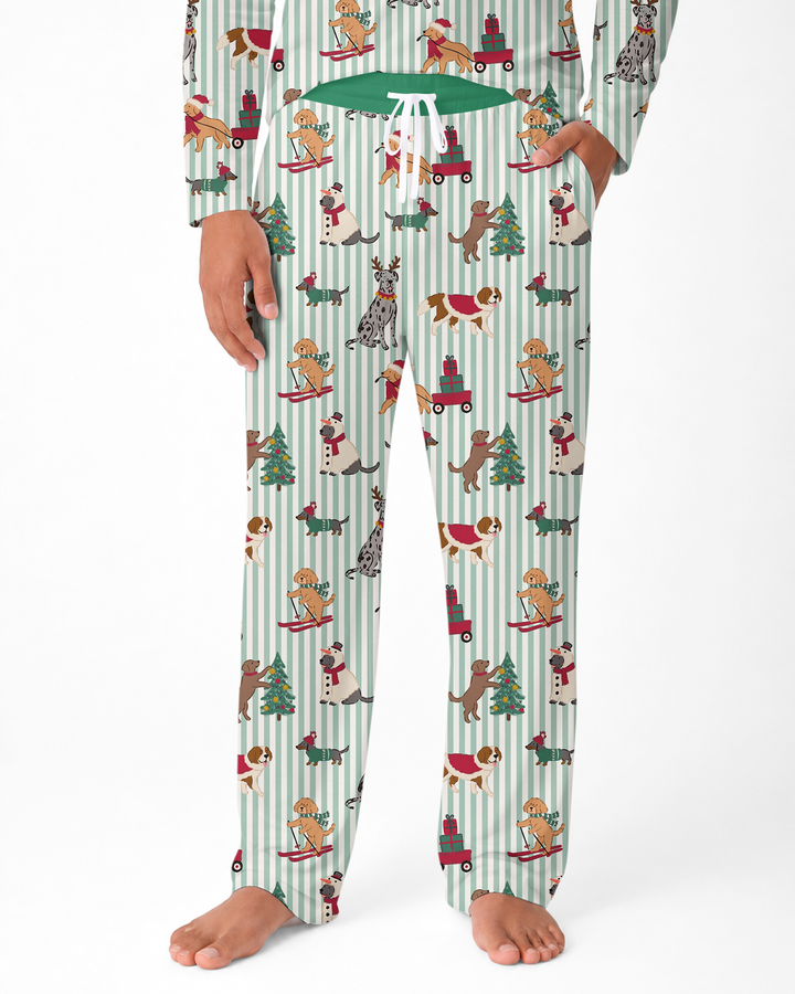 Christmas Pups & Holiday Adventures Bamboo Men's Pajama Set