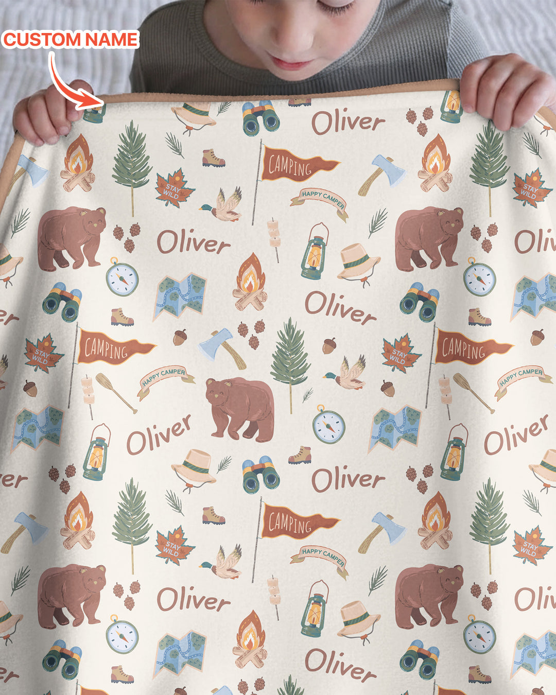 Custom Name Adventure Outdoors Bamboo Blanket