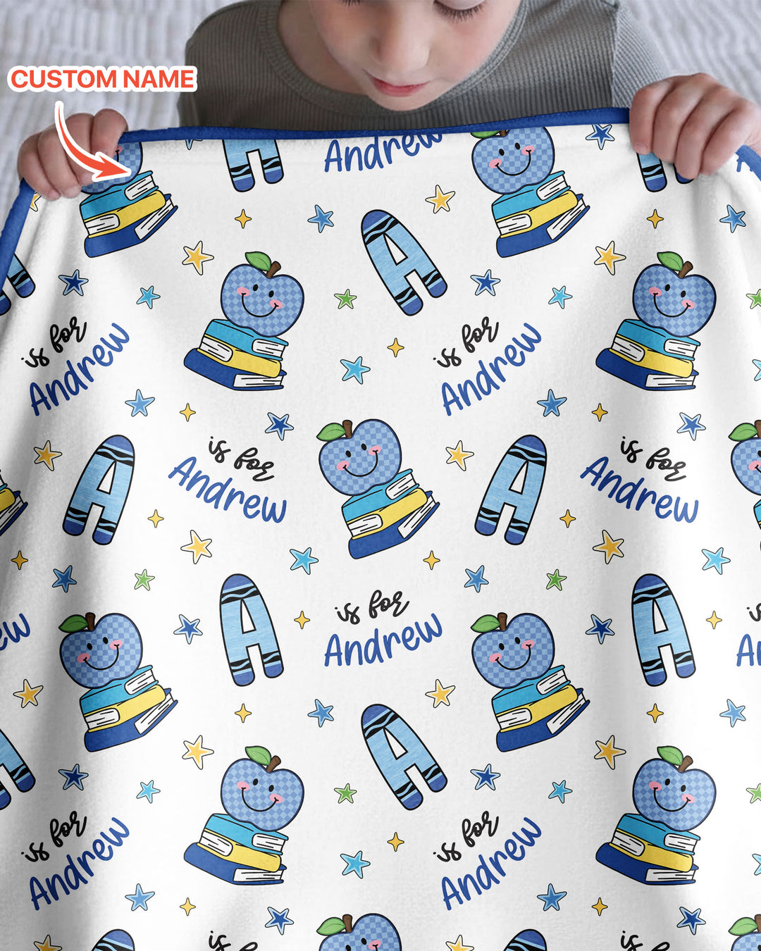 Custom Name Crayon Alphabet Bamboo Blanket