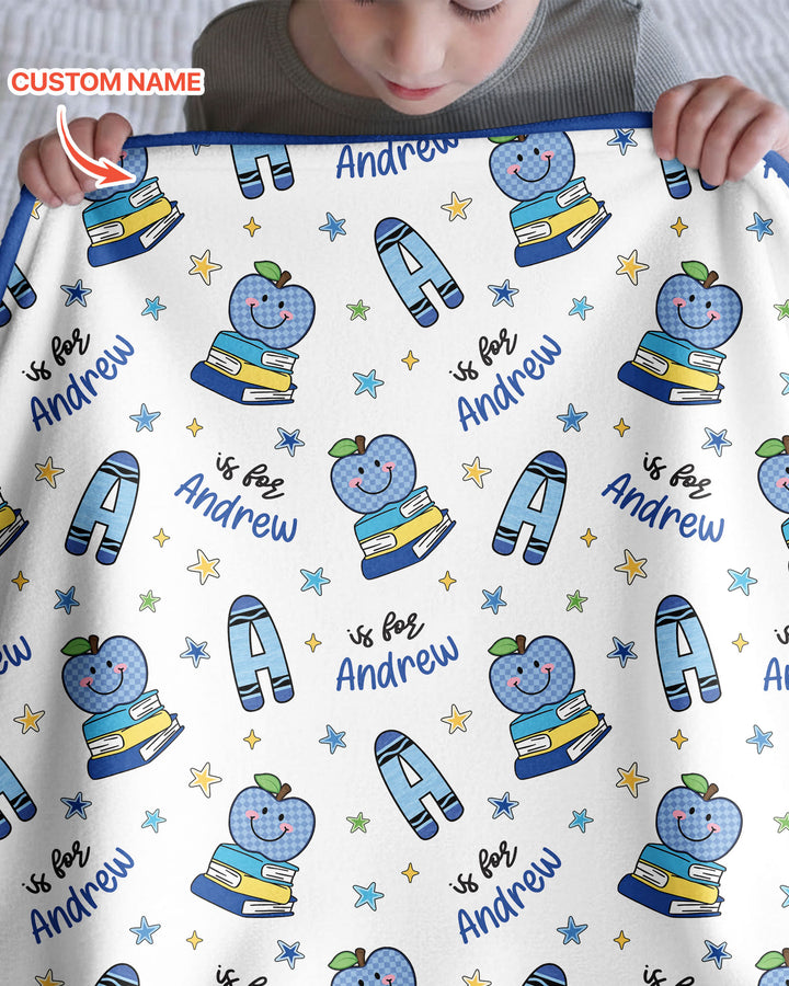 Custom Name Crayon Alphabet Bamboo Blanket
