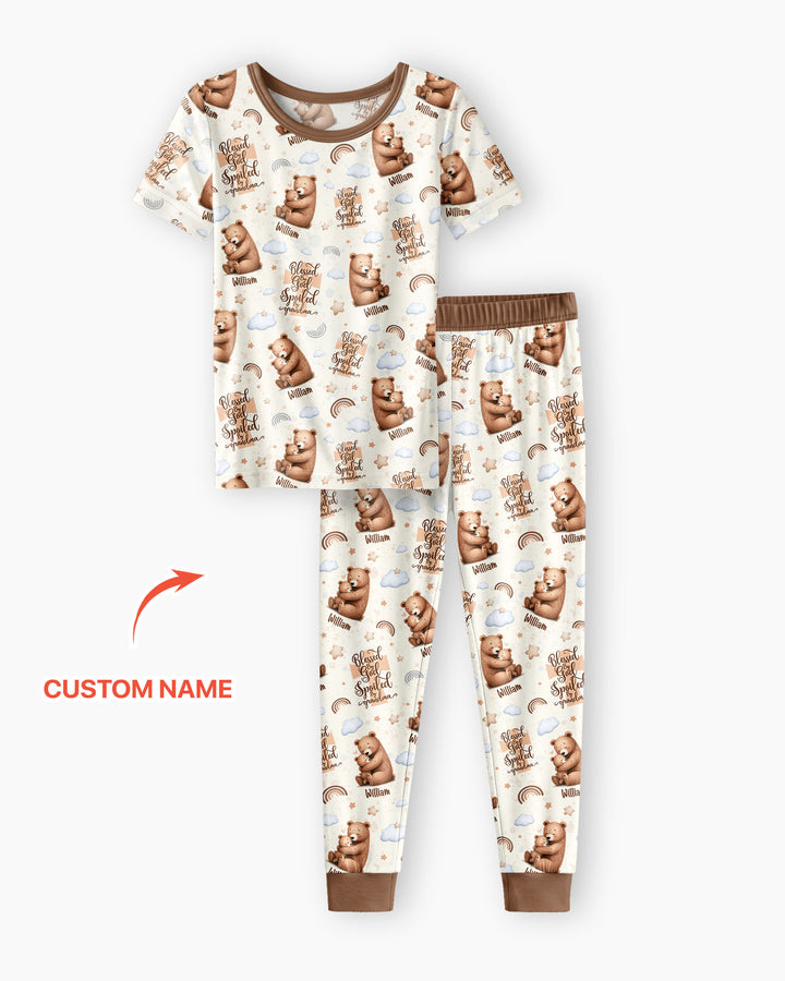 CUSTOM Template Bamboo Two Piece Short Sleeve Pyjamas Set