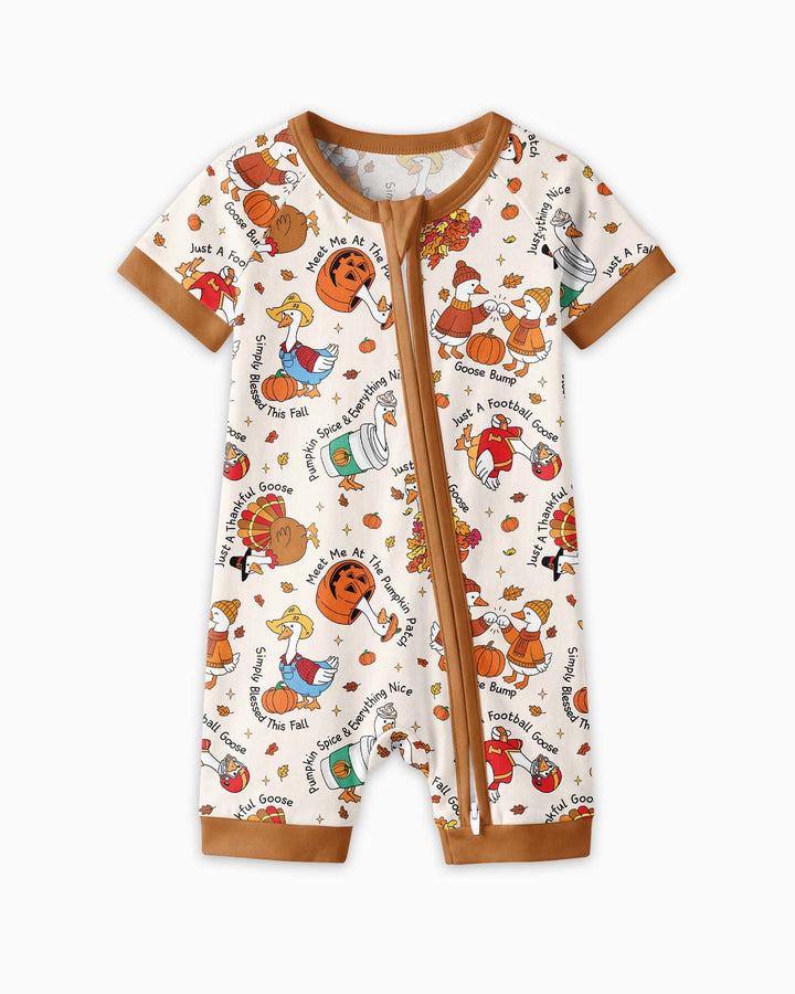 Just A Fall Goose Family Matching Bamboo Shorty Zippy