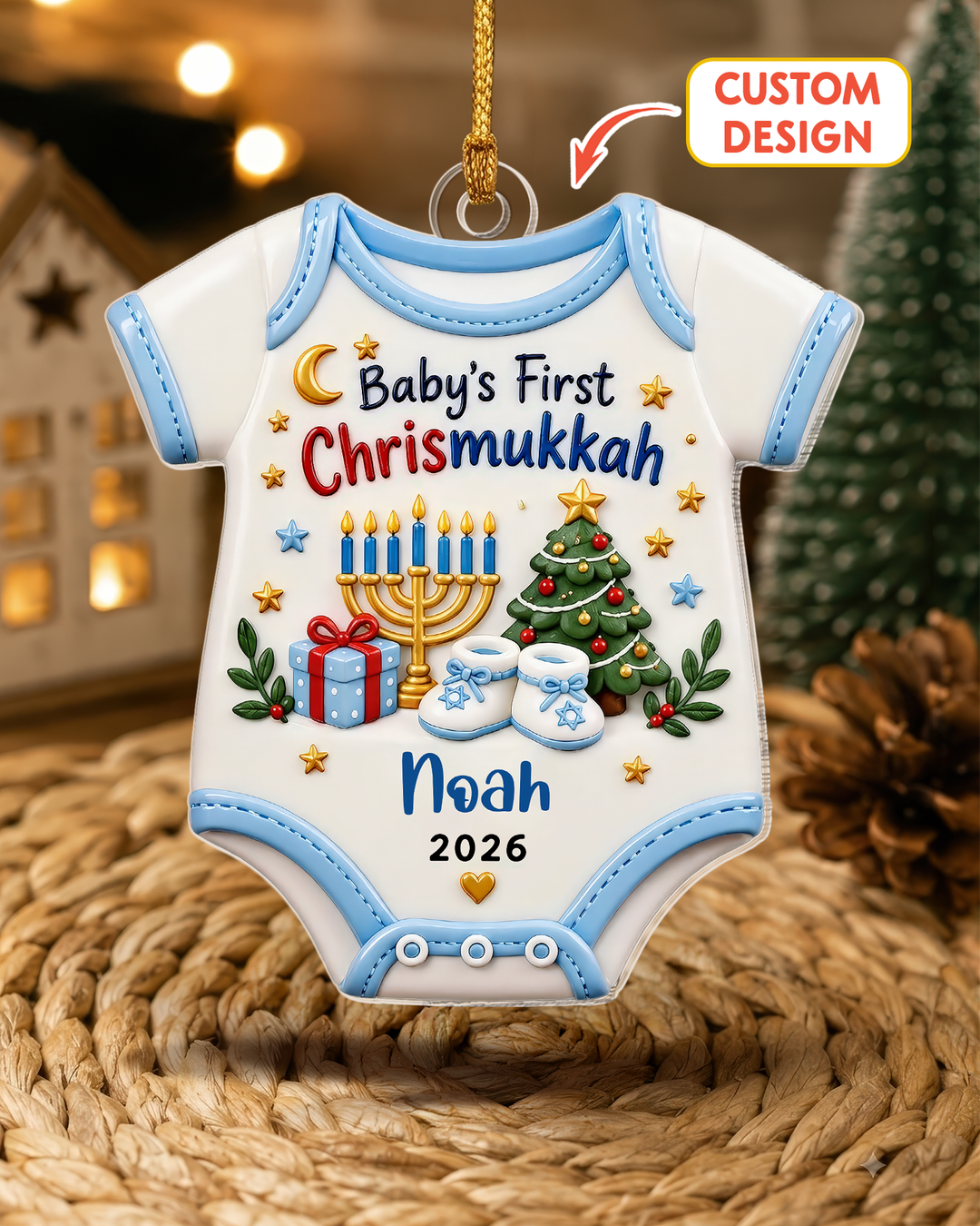 Baby’s First Chrismukkah - Personalized Acrylic Ornament