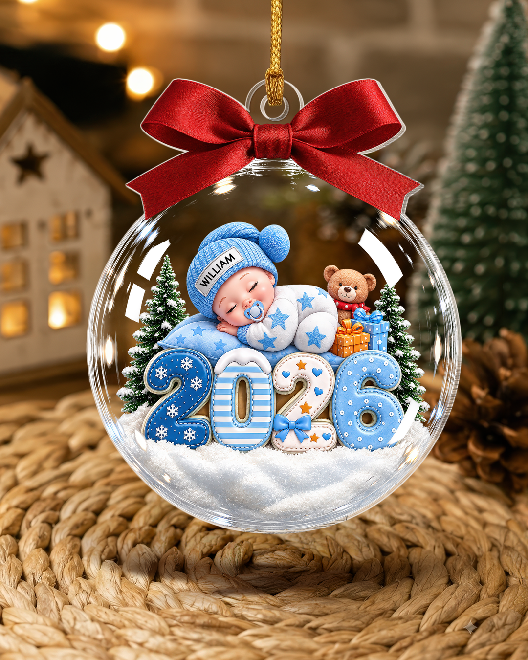 Sweet Dreams Baby Christmas Acrylic Ornament