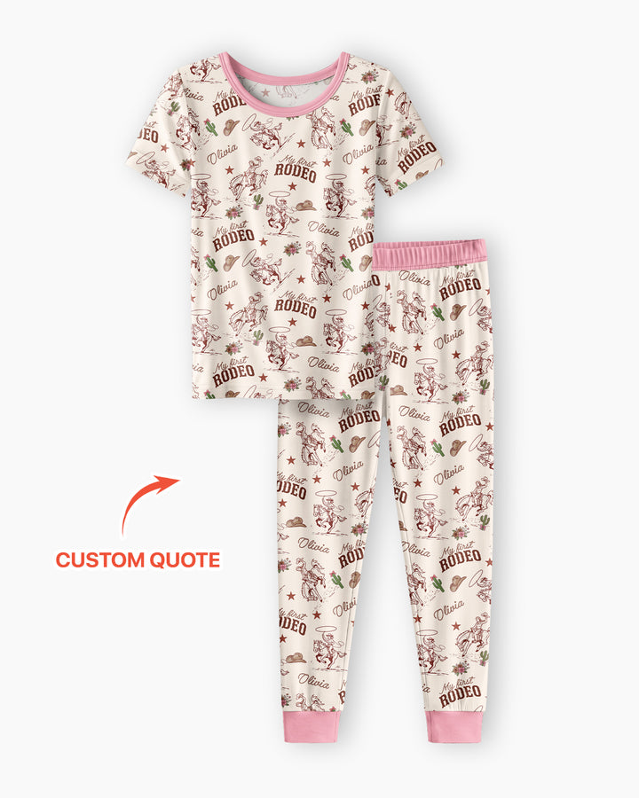 CUSTOM Template Bamboo Two Piece Short Sleeve Pyjamas Set