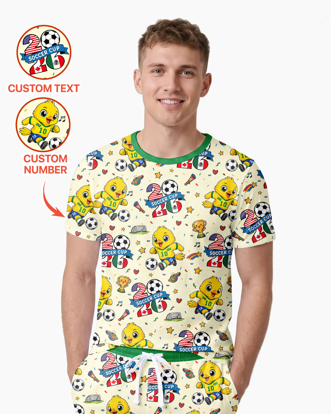 We Are The Champions Soccer Cup 2026 Bamboo Men Short Sleeve Short Pajama Set