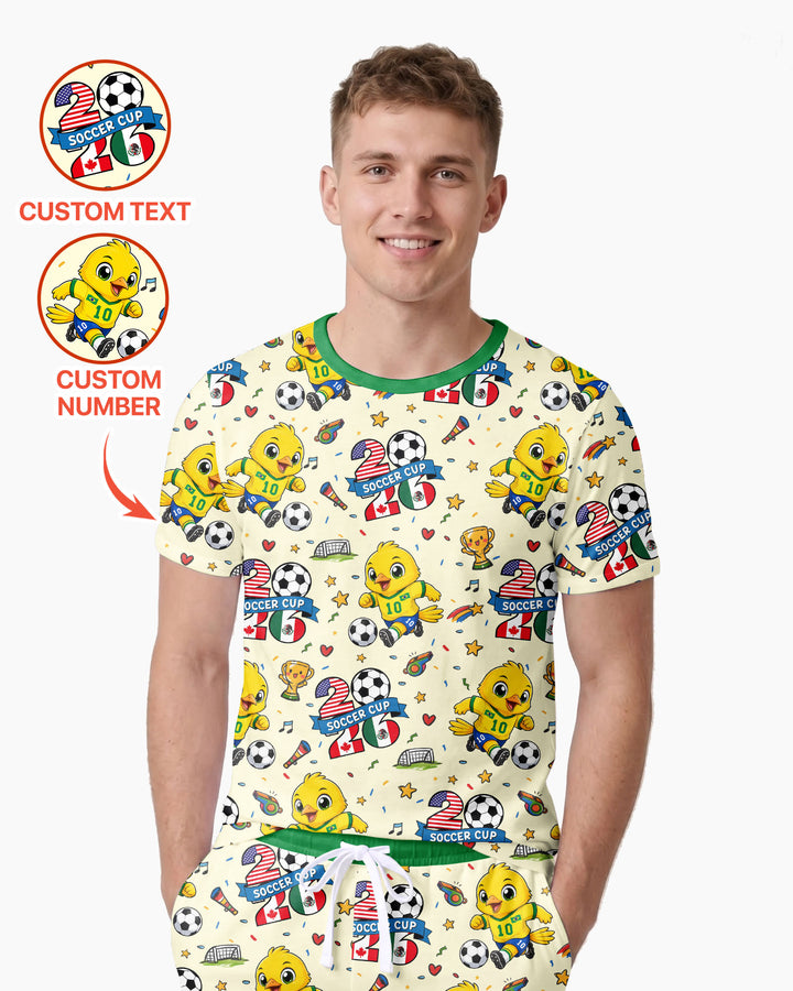 We Are The Champions Soccer Cup 2026 Bamboo Men Short Sleeve Short Pajama Set