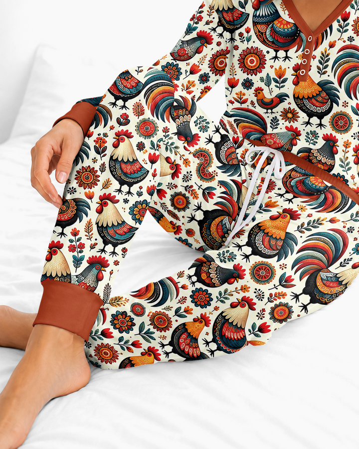 Country Chickens Bamboo Women Pajama Set