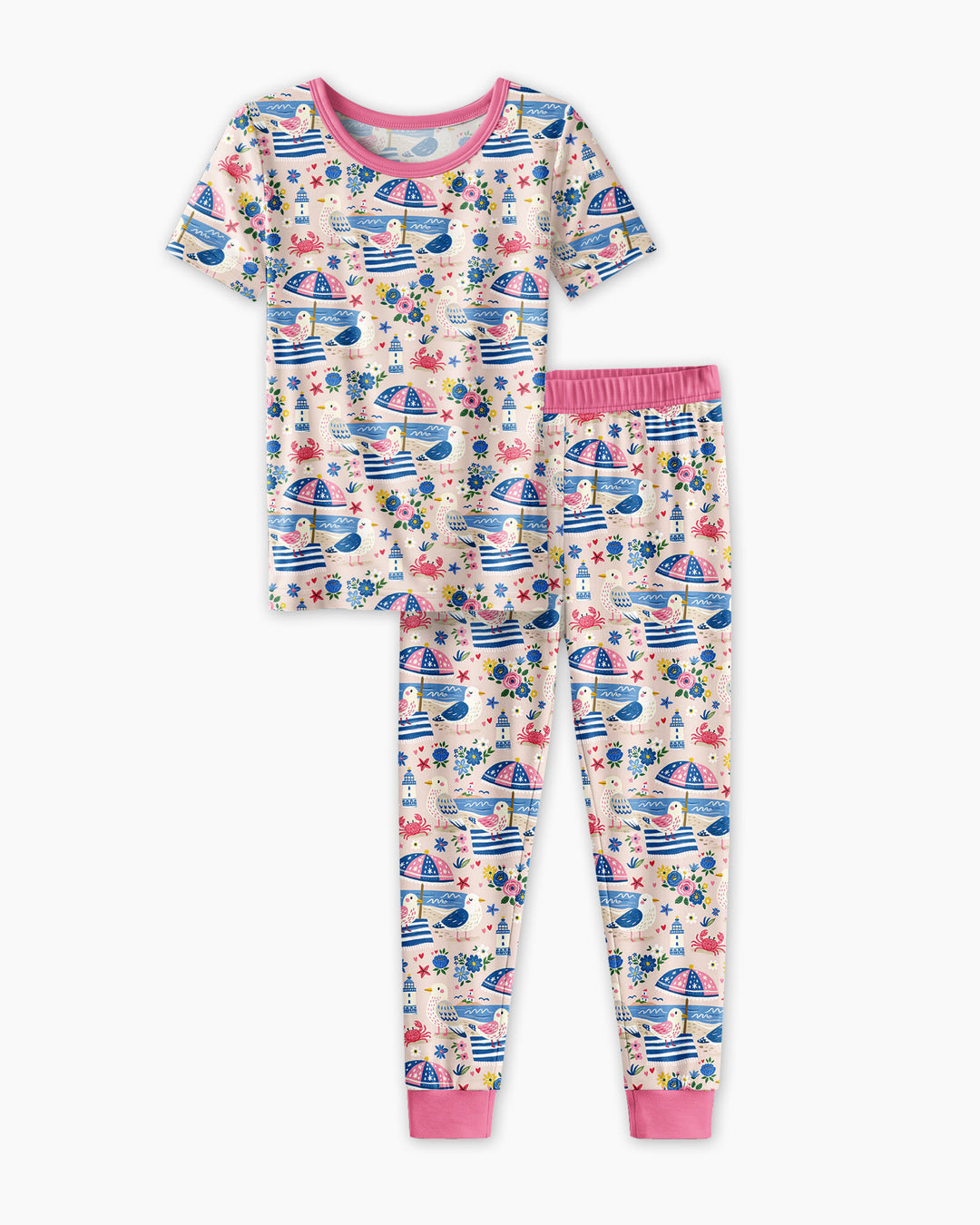 A Day At The Shore Bamboo Two Piece Short Sleeve Pajama Set