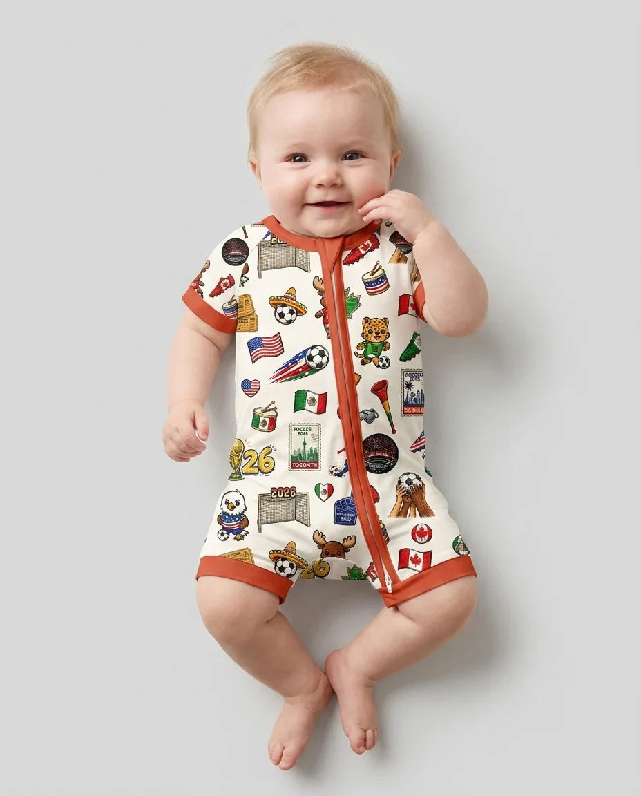 Soccer Cup 2026 Family Matching Bamboo Shorty Zippy