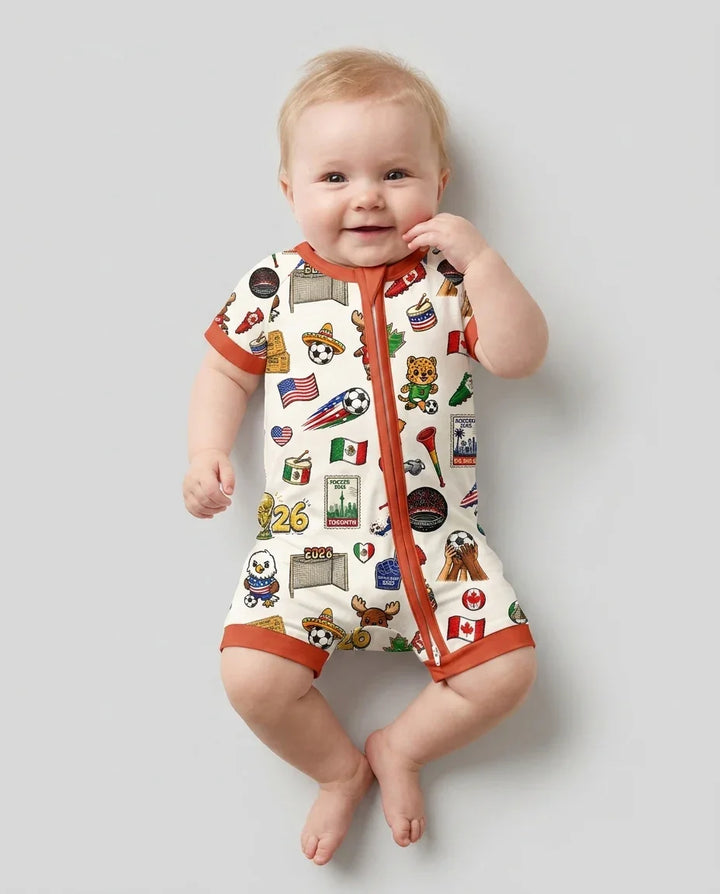 Soccer Cup 2026 Family Matching Bamboo Shorty Zippy