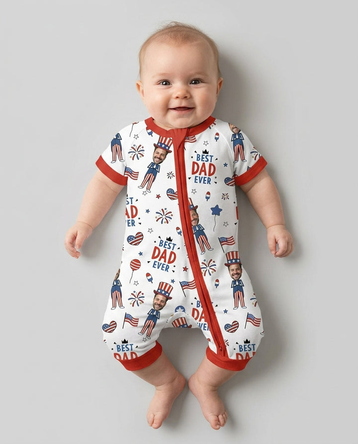 Custom Photo Best Patriotic Family Ever Bamboo Shorty Zippy