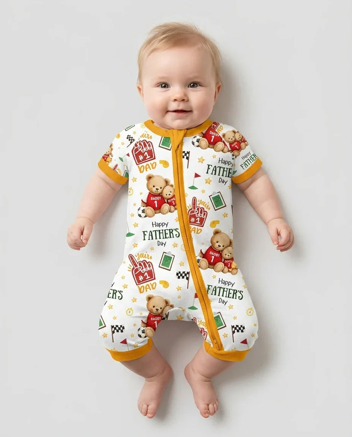 You're #1 Dad Daddy & Me Matching Bamboo Shorty Zippy