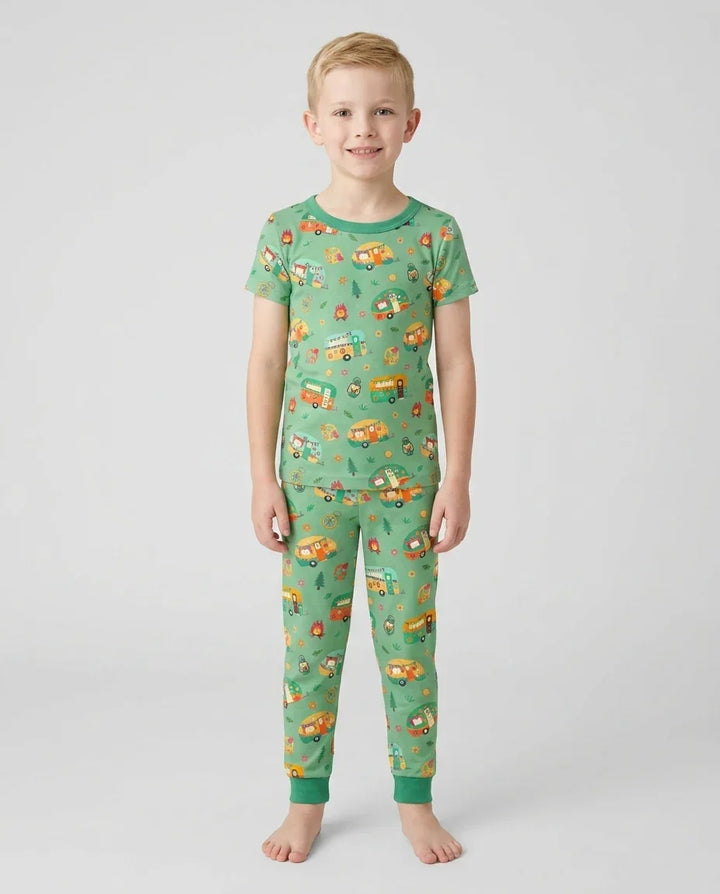 Happy Little Camper Bamboo Two Piece Short Sleeve Pajama Set