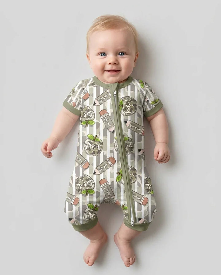 Custom Name Camo Apple Days Bamboo Shorty Zippy