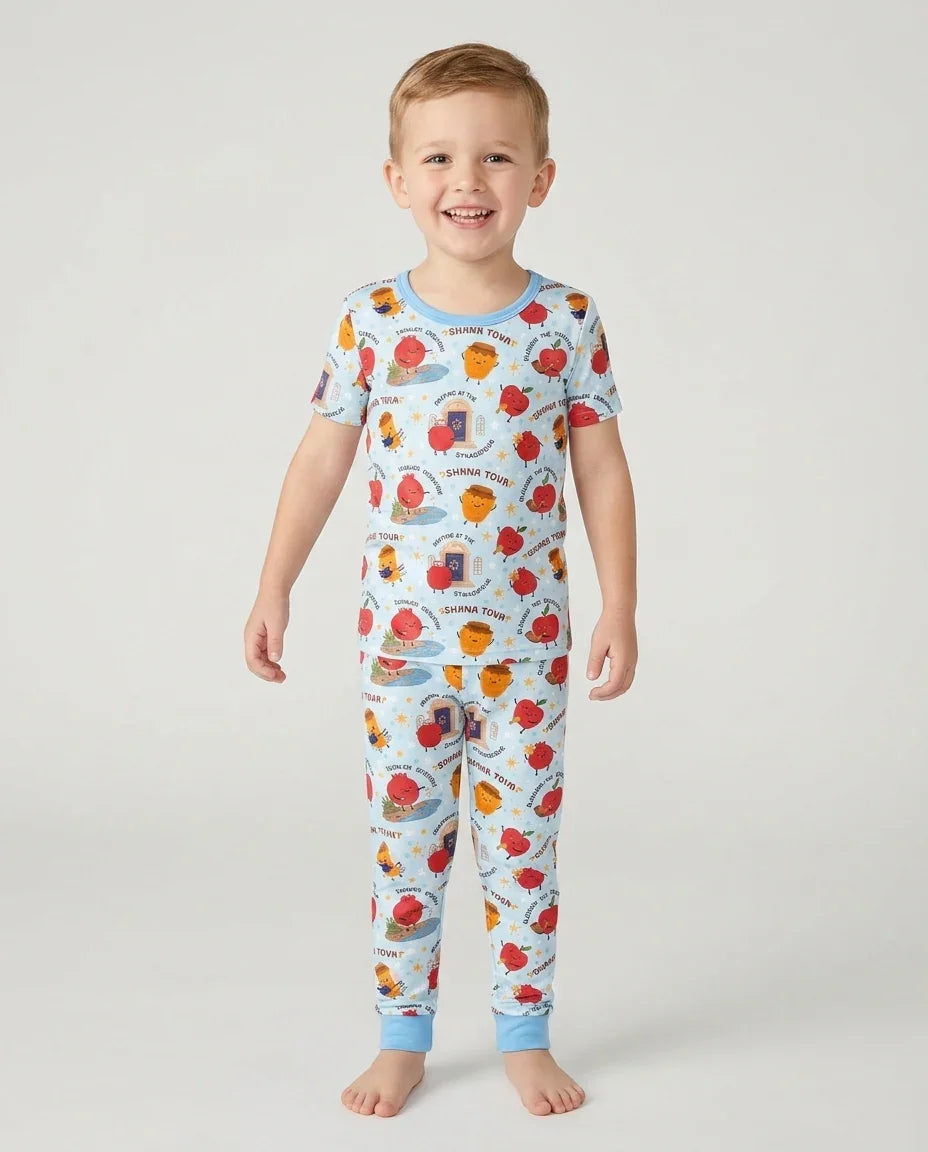 Sweet Sacred Moments Family Matching Bamboo Two Piece Short Sleeve Pajama Set