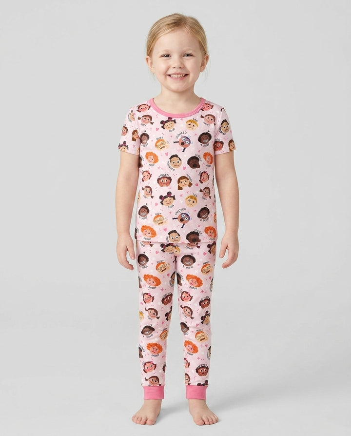 Feelings Vocabulary Bamboo Two Piece Short Sleeve Pajama Set