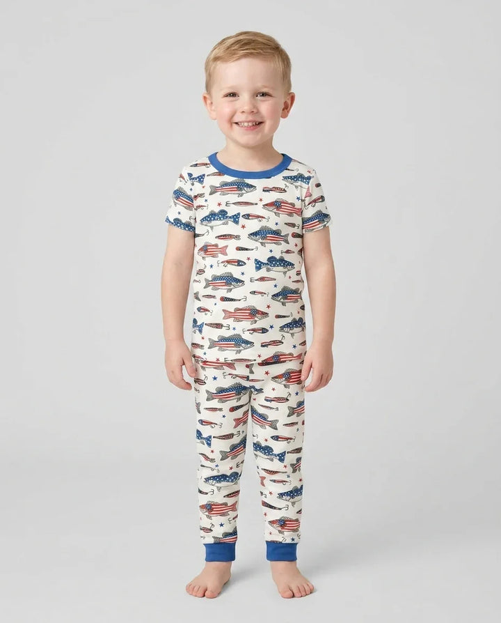 Hooked On Freedom Bamboo Two Piece Short Sleeve Pajama Set
