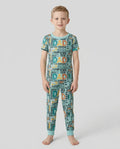 Dad Word Collage Bamboo Two Piece Short Sleeve Pajama Set
