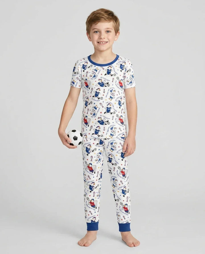USA Soccer Goose Family Matching Bamboo Two Piece Short Sleeve Pajama Set