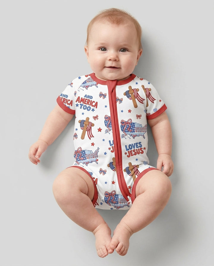 Loves Jesus And America Too Bamboo Shorty Zippy