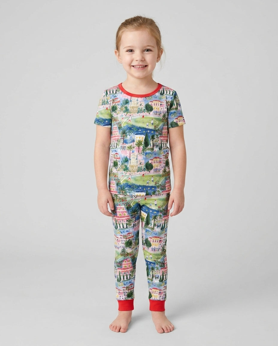 Soccer Tour 2026 Bamboo Two Piece Short Sleeve Pajama Set