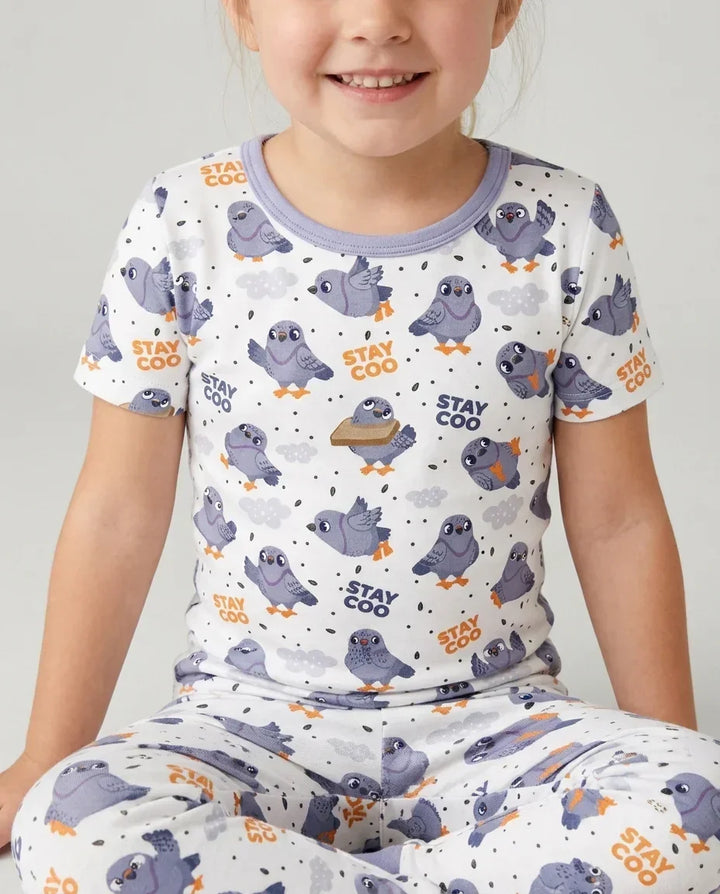 Pigeon Stay Coo Bamboo Two Piece Short Sleeve Pajama Set