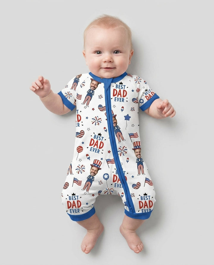 Custom Photo Best Patriotic Family Ever Bamboo Shorty Zippy