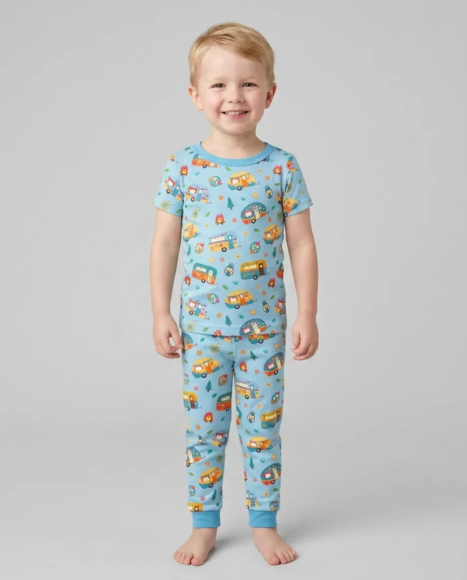 Happy Little Camper Bamboo Two Piece Short Sleeve Pajama Set