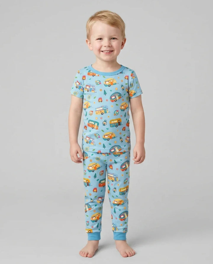 Happy Little Camper Bamboo Two Piece Short Sleeve Pajama Set