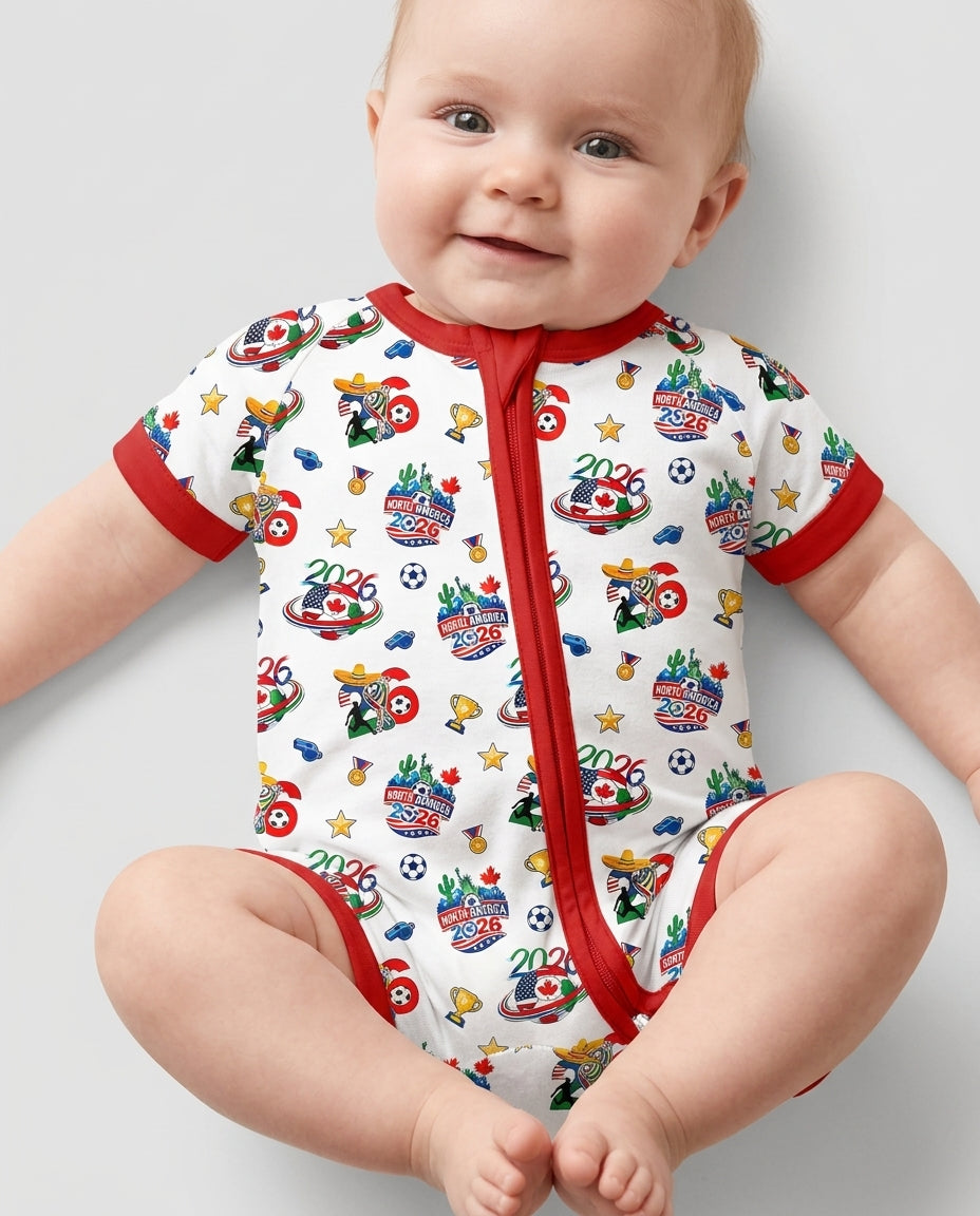 World Soccer North America 2026 Family Matching Bamboo Shorty Zippy