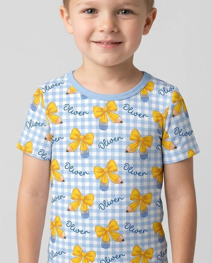 CUSTOM Template Bamboo Two Piece Short Sleeve Pyjamas Set
