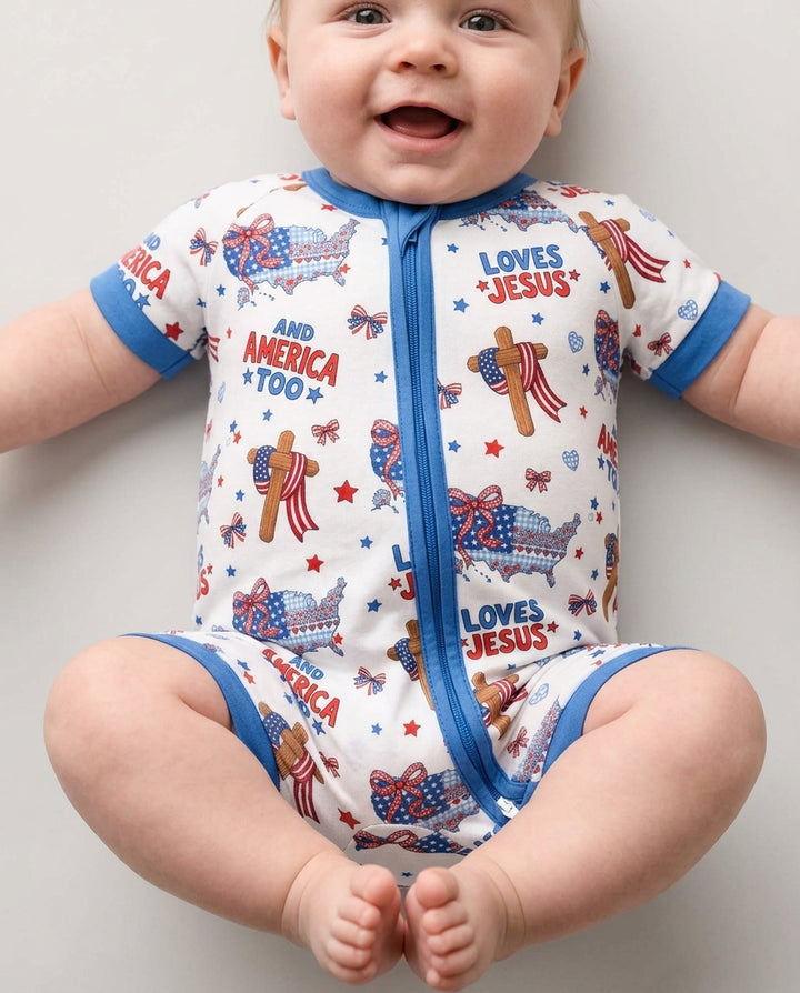 Loves Jesus And America Too Bamboo Shorty Zippy