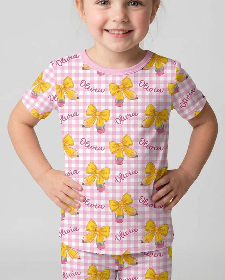CUSTOM Template Bamboo Two Piece Short Sleeve Pyjamas Set