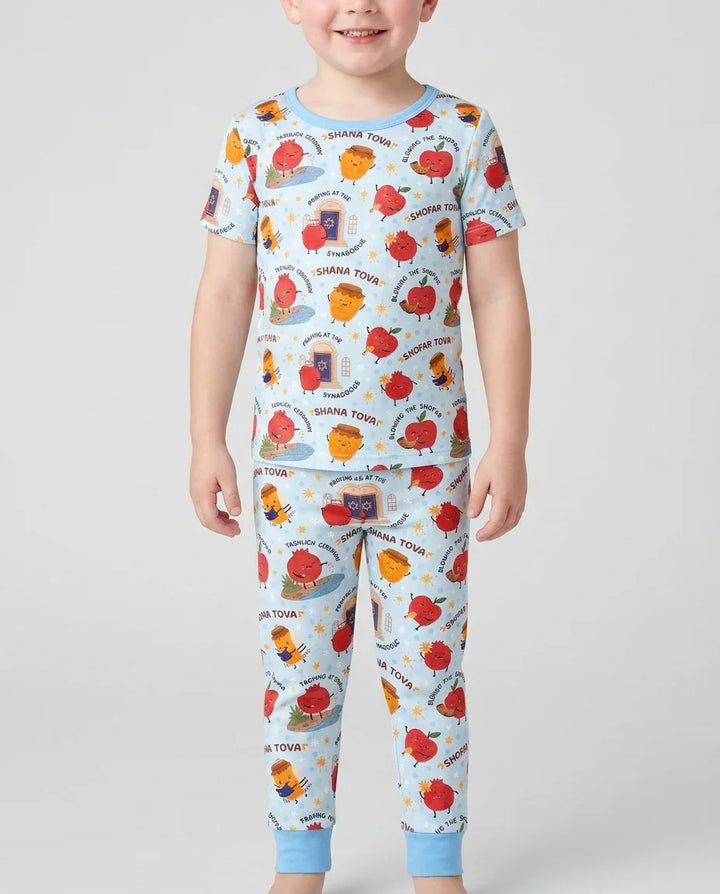 Sweet Sacred Moments Family Matching Bamboo Two Piece Short Sleeve Pajama Set