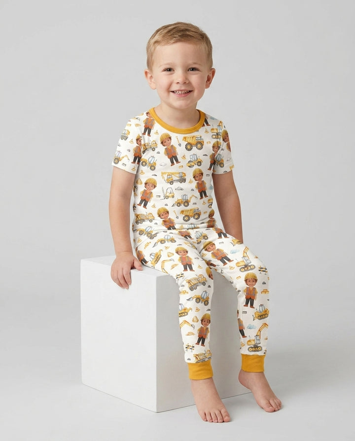 CUSTOM Template Bamboo Two Piece Short Sleeve Pyjamas Set