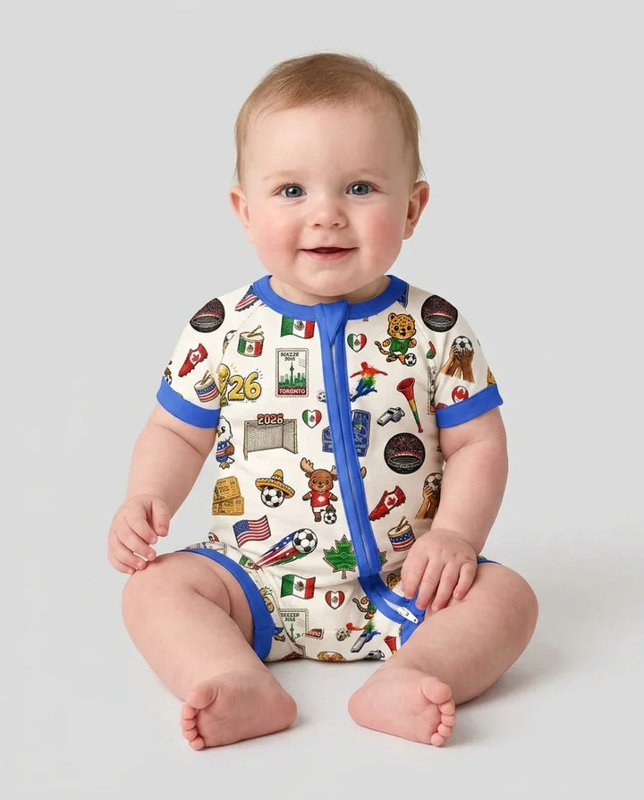Soccer Cup 2026 Family Matching Bamboo Shorty Zippy