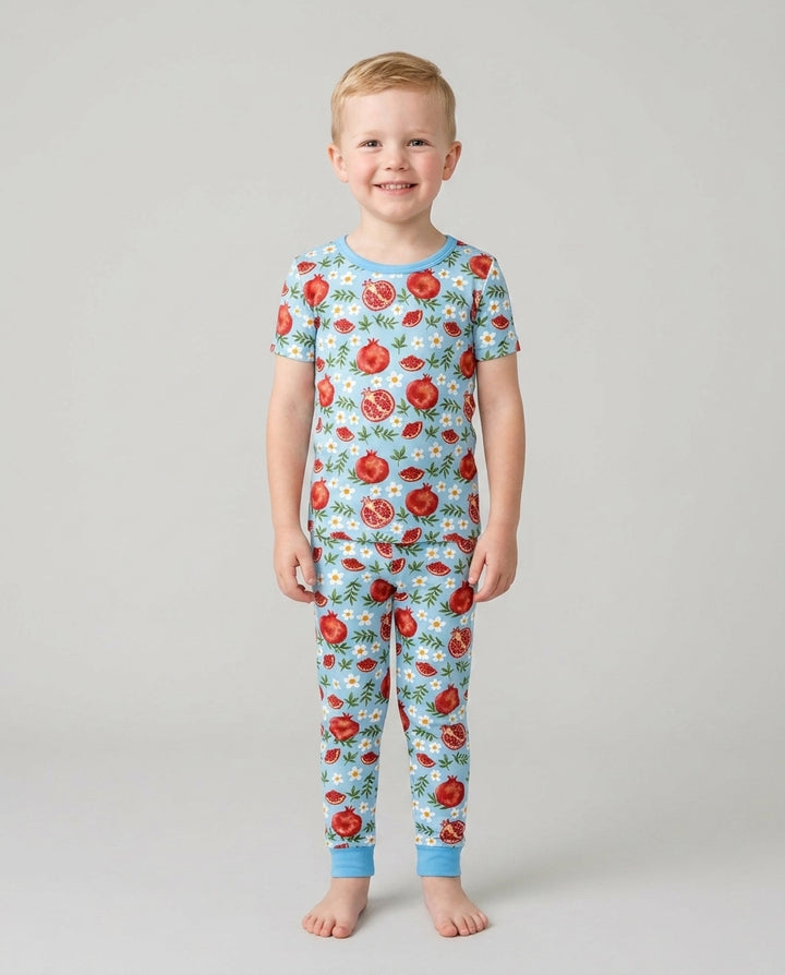 Pomegranate Garden Joy Family Matching Bamboo Two Piece Short Sleeve Pajama Set
