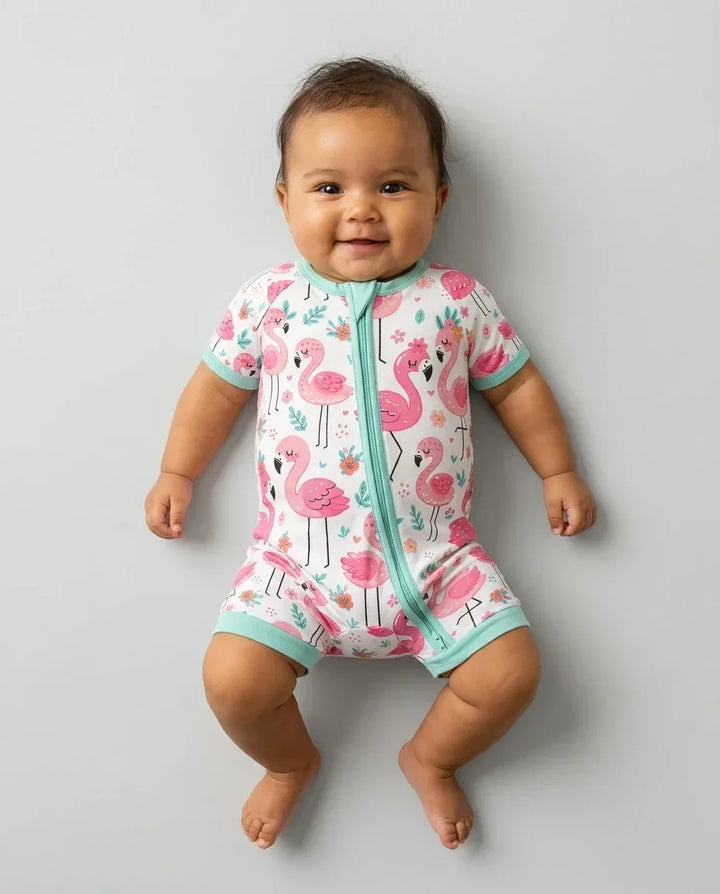 Hello Flamingo Bamboo Shorty Zippy