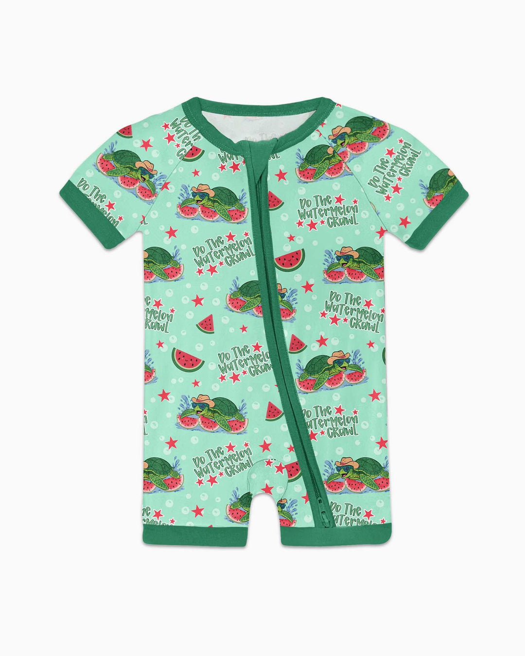 Watermelon Turtle Family Matching Bamboo Shorty Zippy