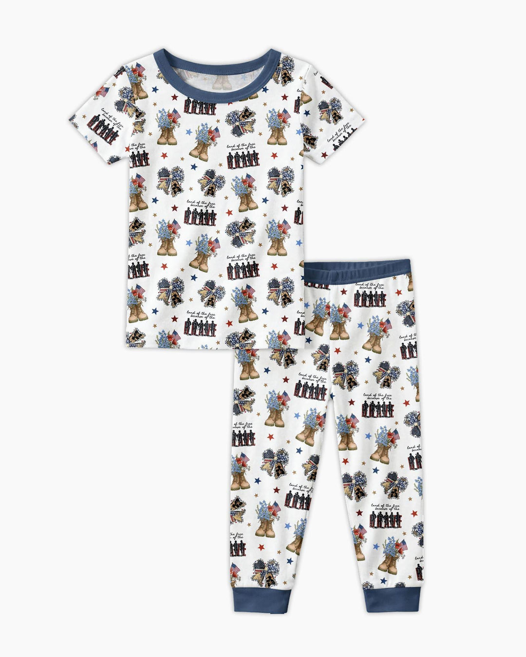 Honor the Brave Family Matching Bamboo Two Piece Short Sleeve Pajama Set