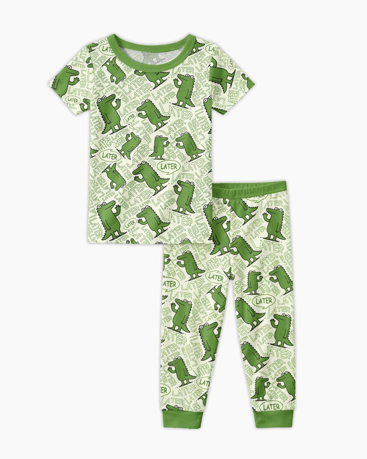 See you later, alligator! Bamboo Two Piece Short Sleeve Pajama Set