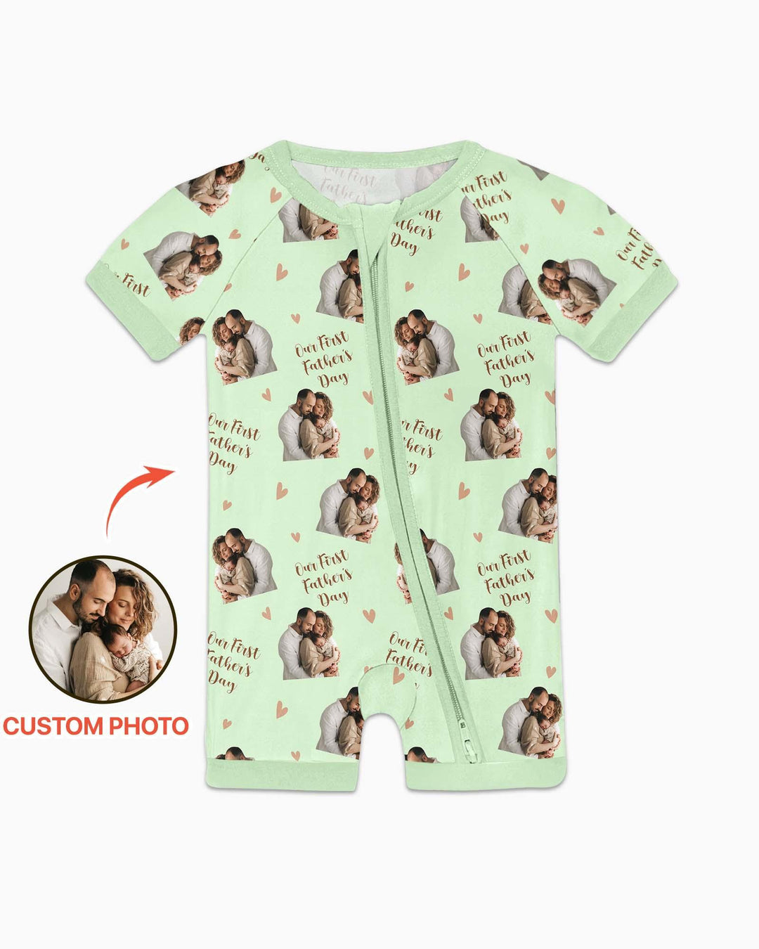 Custom Photo Our First as Parents Bamboo Shorty Zippy