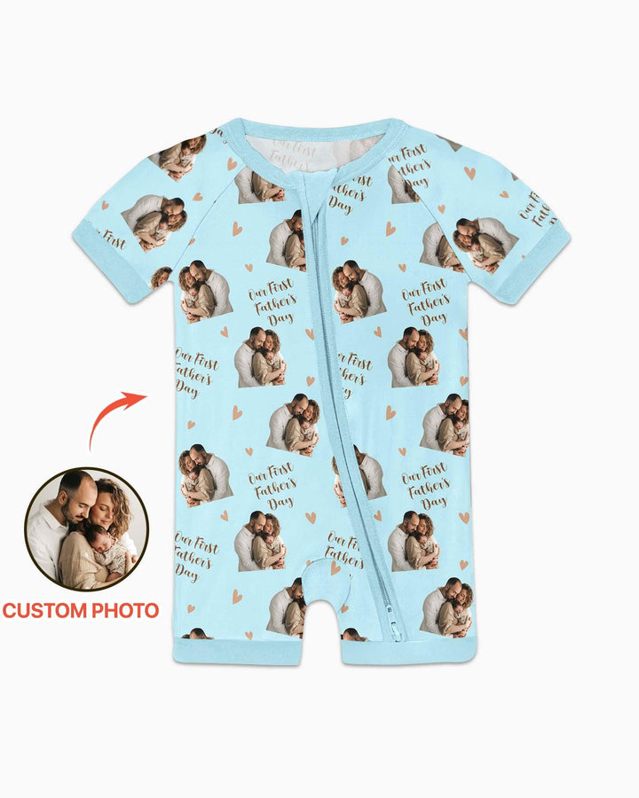 Custom Photo Our First as Parents Bamboo Shorty Zippy