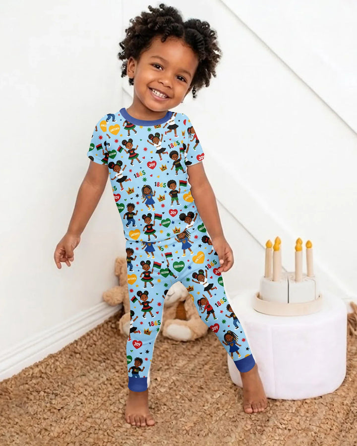 Celebrate Juneteenth Freedom Bamboo Two Piece Short Sleeve Pajama Set