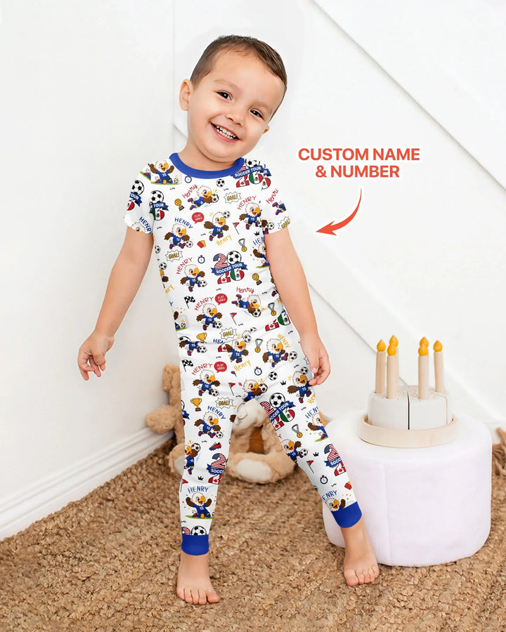 USA We Are Champions Soccer Tour 2026 Bamboo Two Piece Short Sleeve Pajama Set