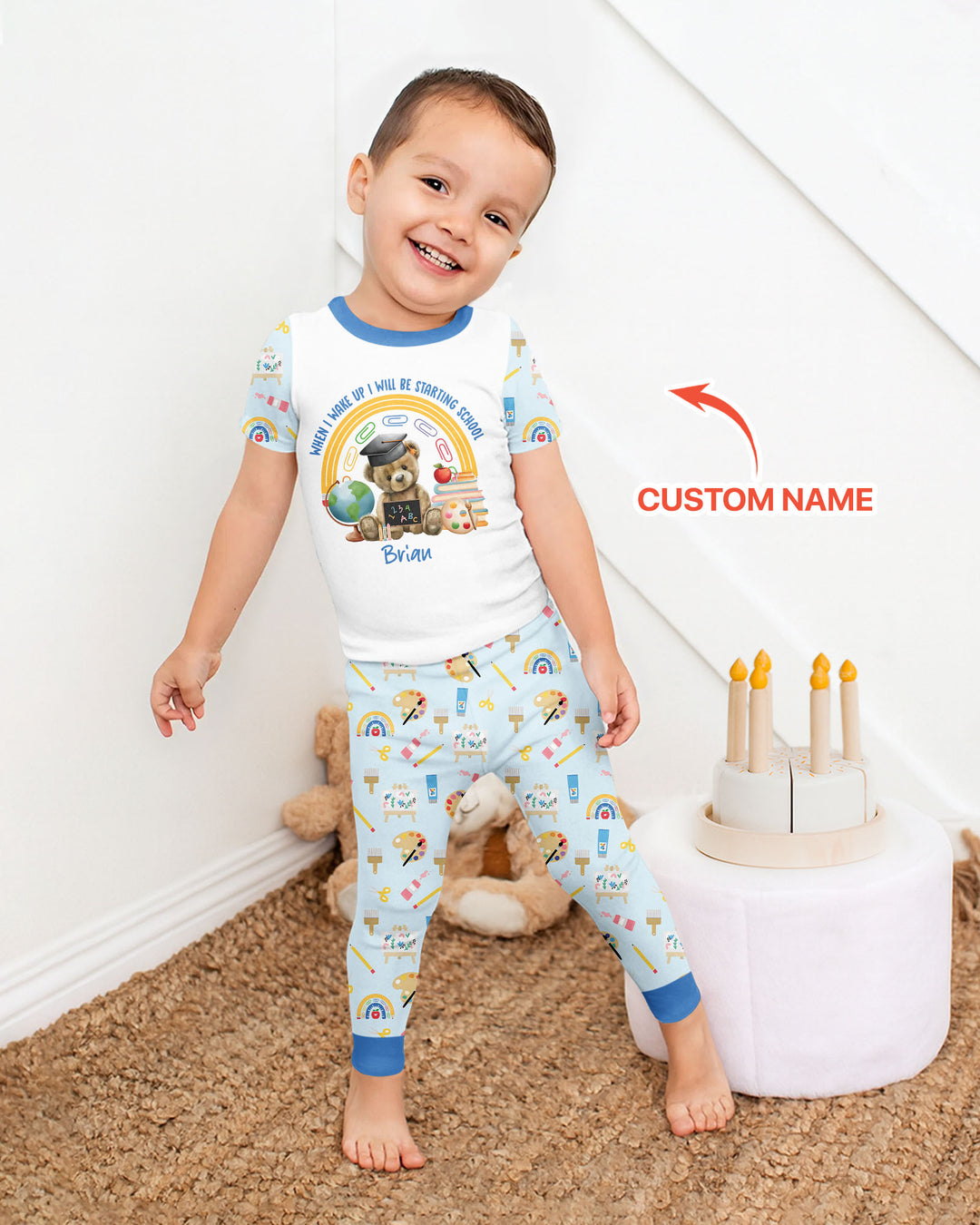 CUSTOM Template Bamboo Two Piece Short Sleeve Pyjamas Set